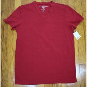 MEN'S RED V-NECK T-SHIRT - BLACK BROWN 1826 - TAILORED FIT - SIZE S - NWT